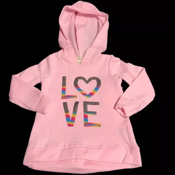 Btween‎ Baby Girls Leggings Fleece Hoodie Outfit Set Sz 24 Months Pink/Silver - Picture 6 of 10